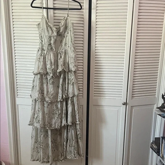 V. Chapman Sage Green Floral Maxi Dress - Picture 2 of 5